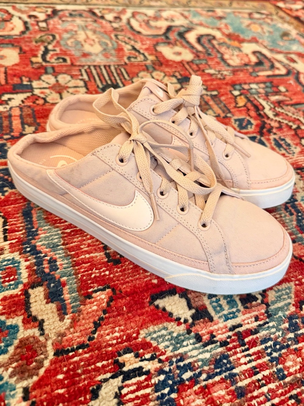 Nike Women’s Light Pink Canvas Mule Low-Top Sneakers